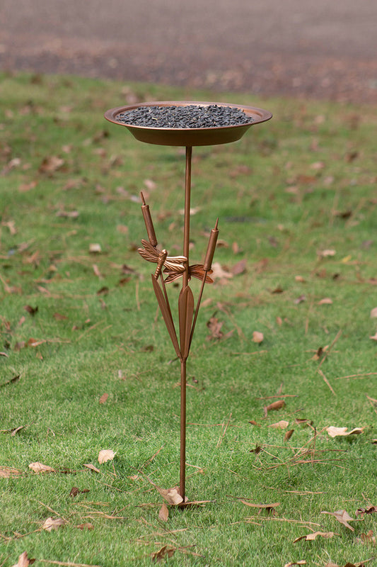 Bird Feeder Yard Stake with Copper Finish