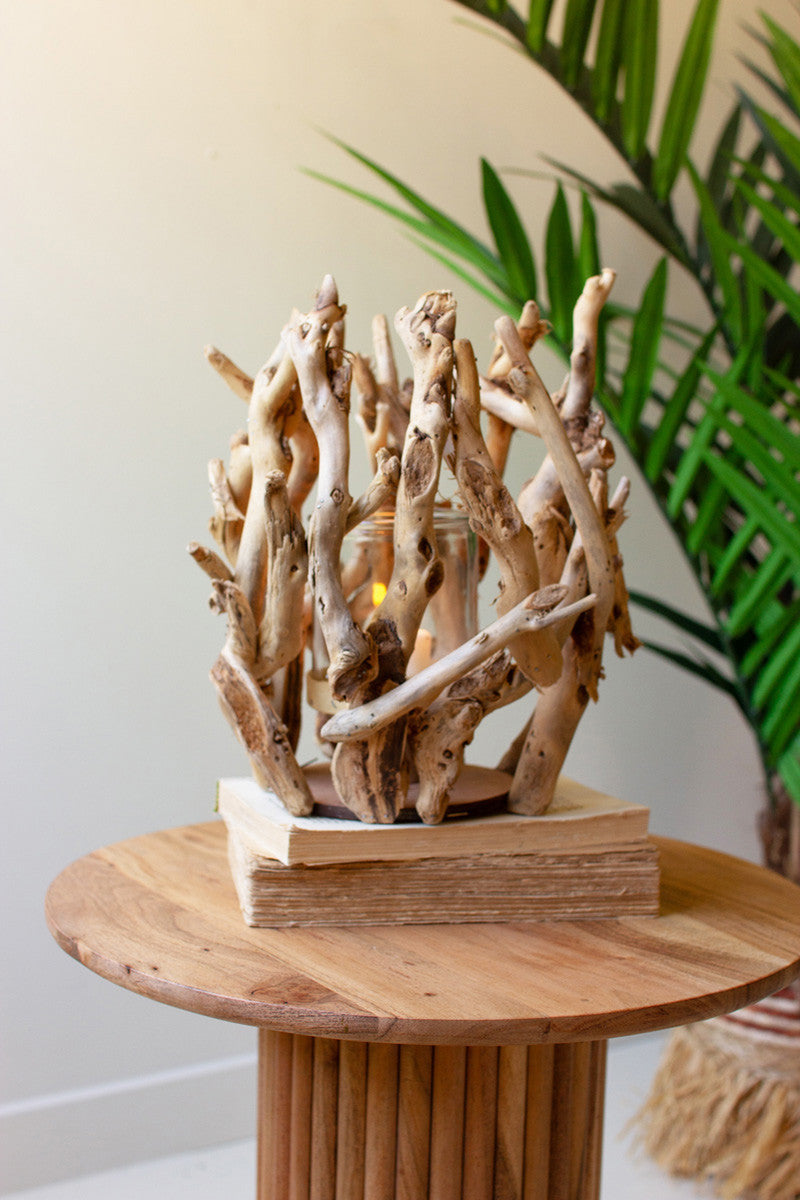 Driftwood Willow Root with Glass Candle Holder