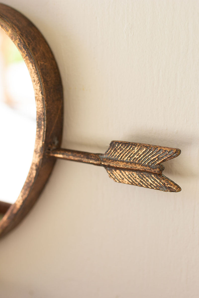 ANTIQUE BRASS HEART WALL MIRROR