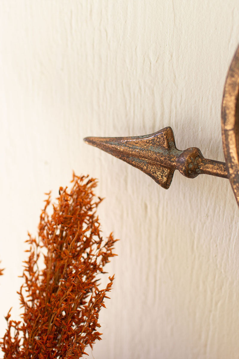 ANTIQUE BRASS HEART WALL MIRROR