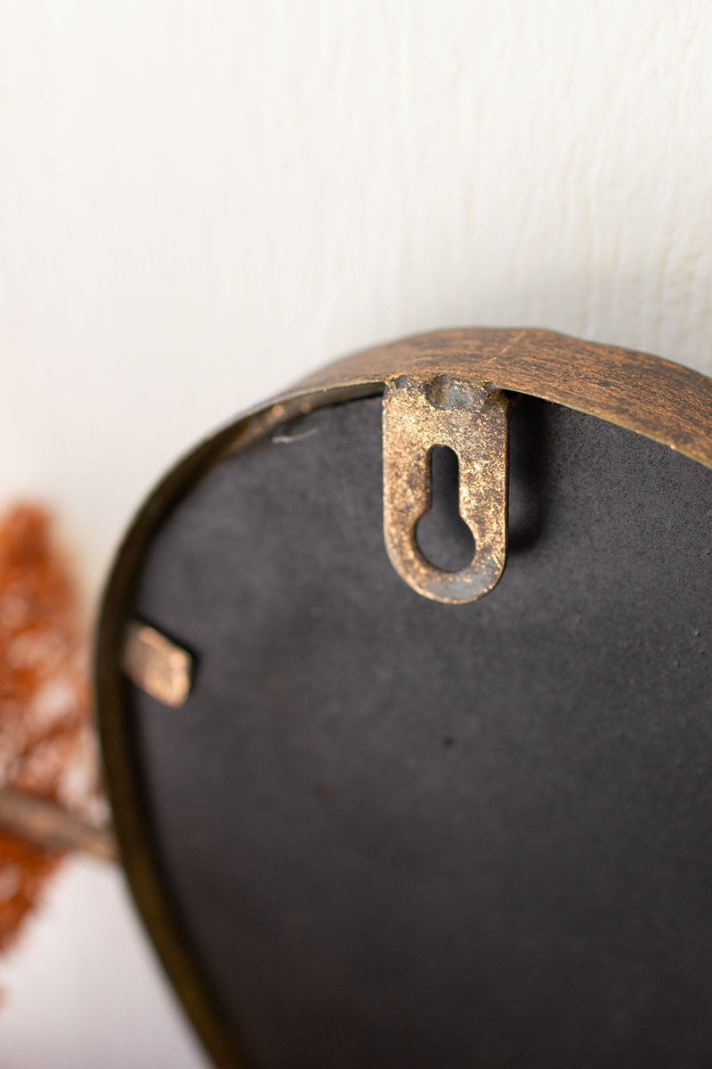 ANTIQUE BRASS HEART WALL MIRROR