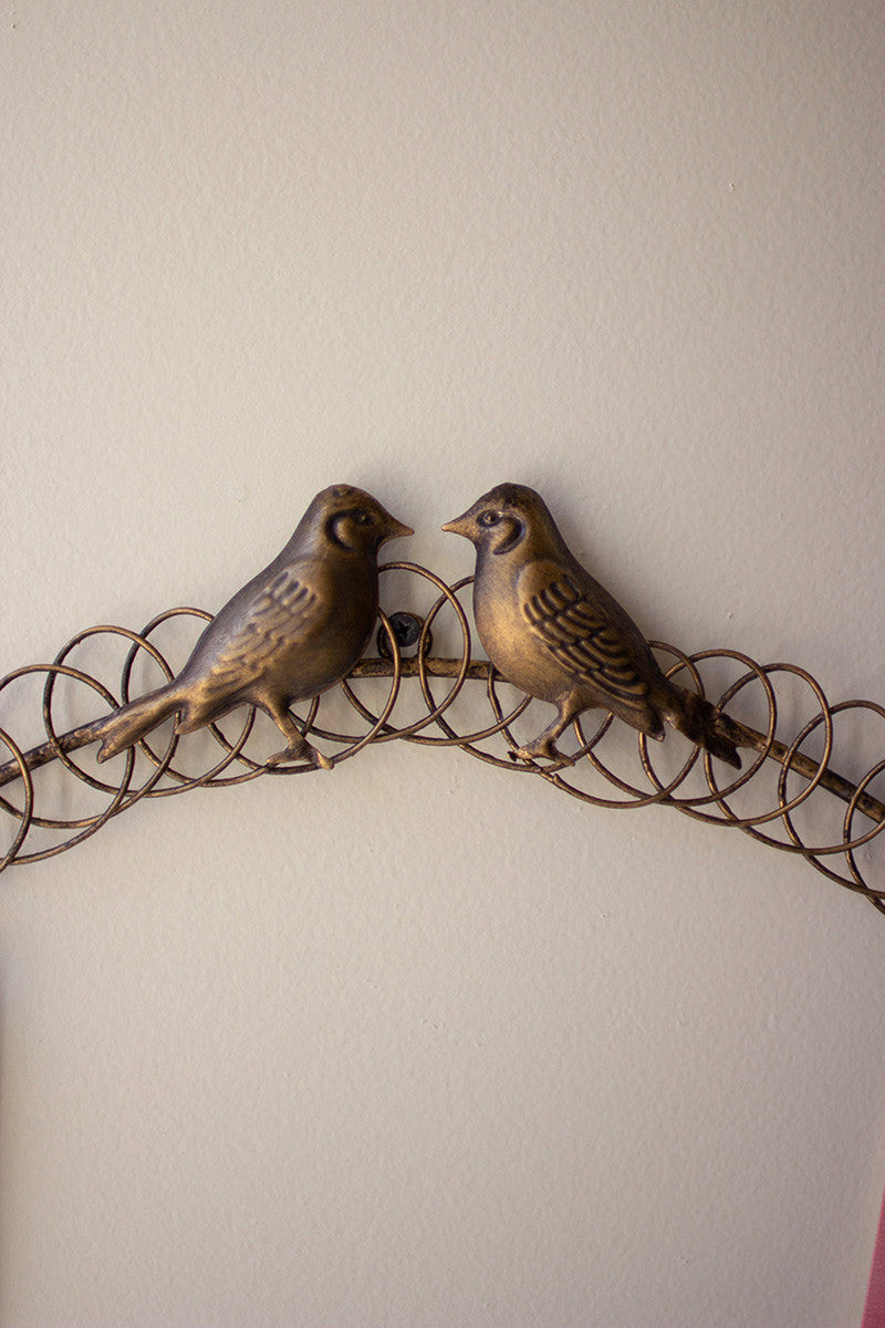 Metal Christmas Card Wreath with Two Birds