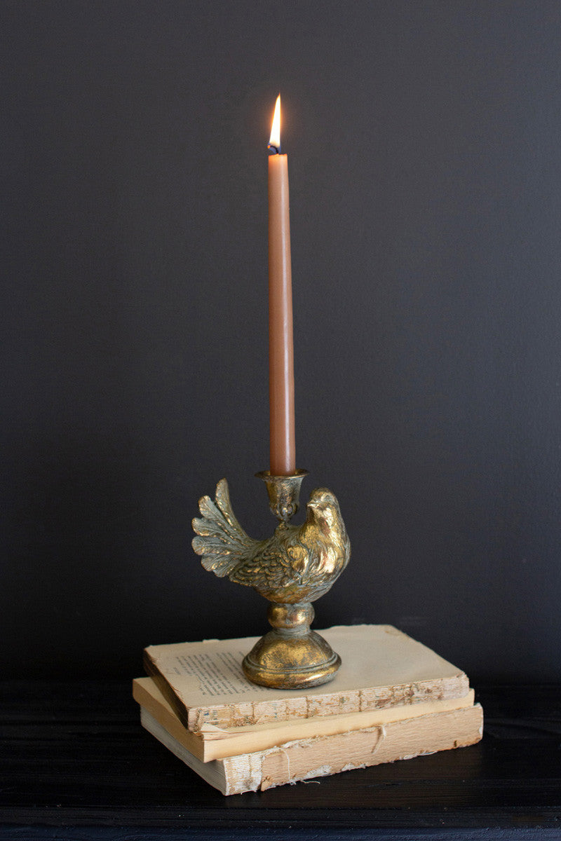 Resin Taper Candle Holders / Dove