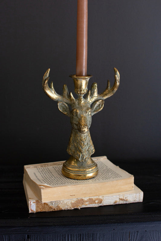 Resin Taper Candle Holders / Deer