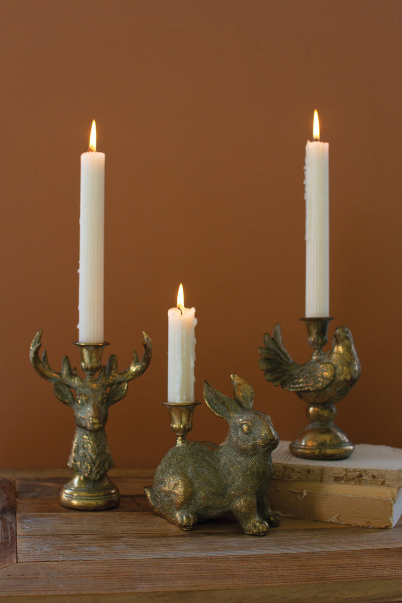 Resin Taper Candle Holders / Deer