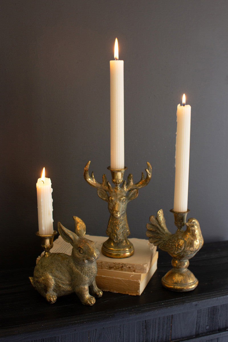 Resin Taper Candle Holders / Deer