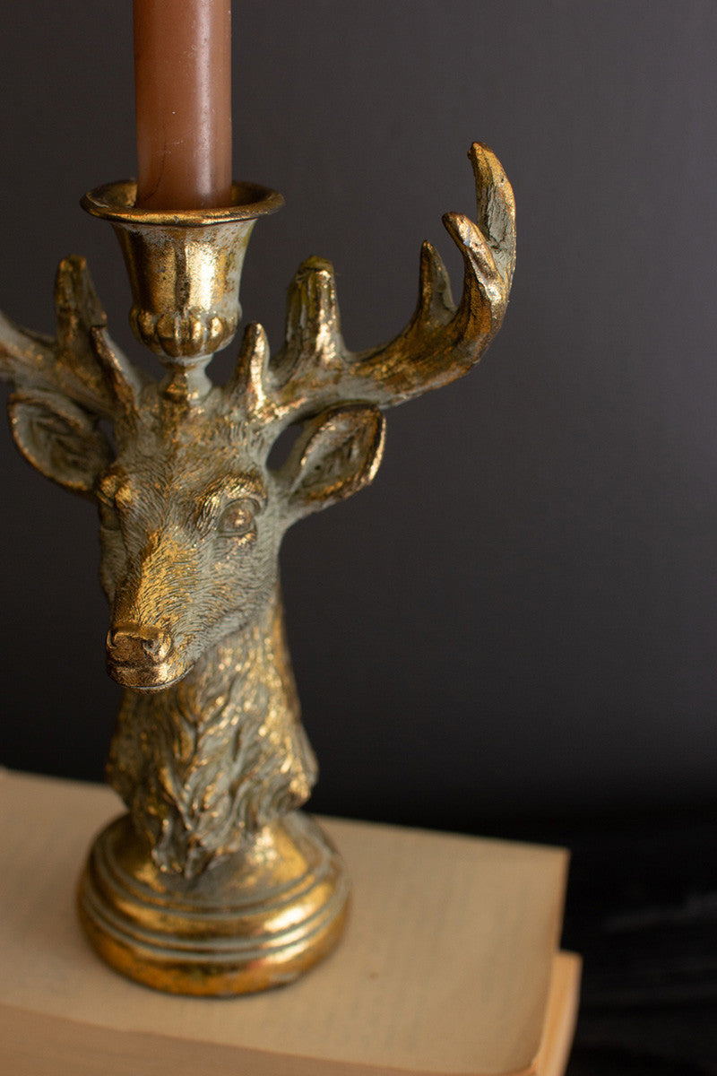 Resin Taper Candle Holders / Deer