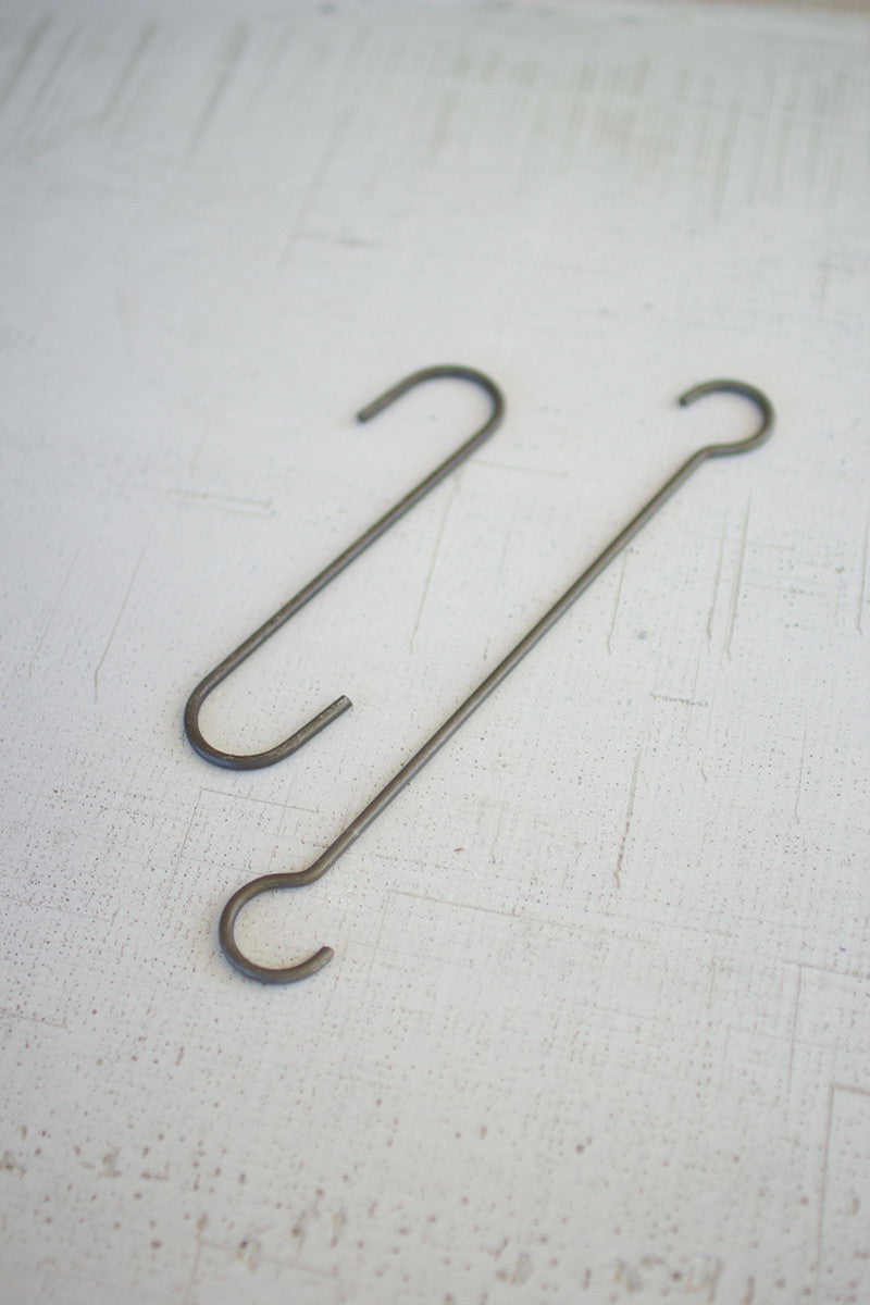 SET OF TWELVE LONG WIRE S HOOKS LONG