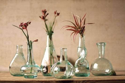 SET OF SIX BOTTLE BUD VASES