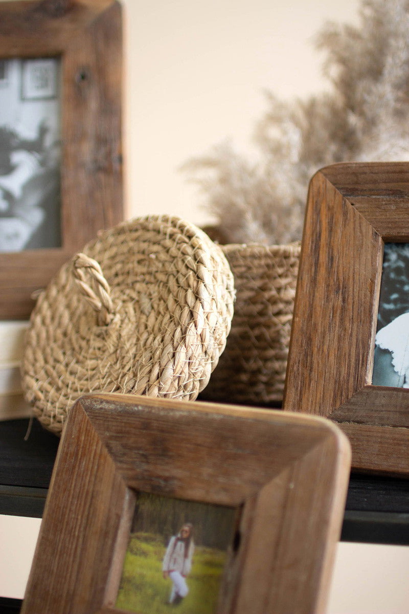 SET OF THREE RECYCLED WOOD PHOTO FRAMES