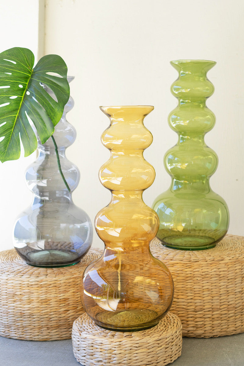 Large Glass Bubble Vase-Three Color Options