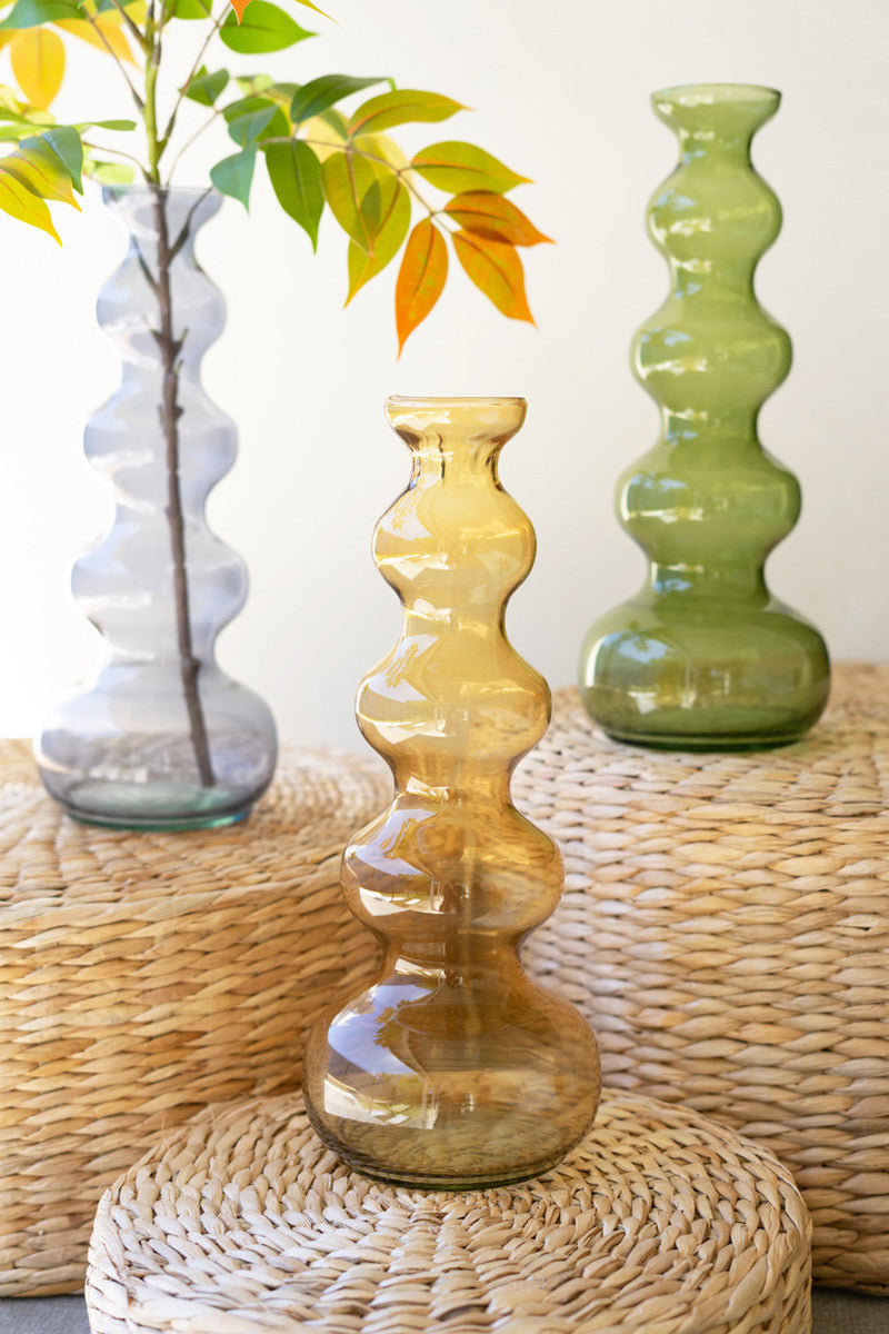 Small Glass Bubble Vase- Three Color Options