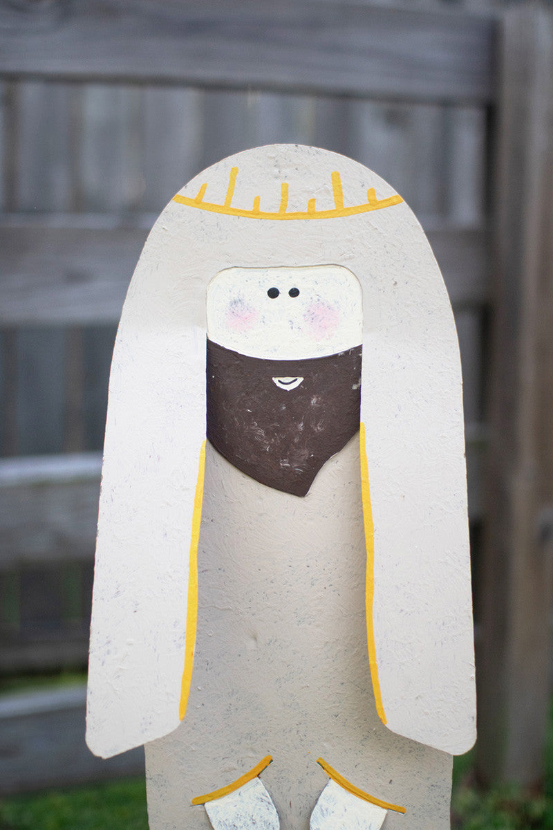 Set of 3 Painted Metal Nativity Yard Art