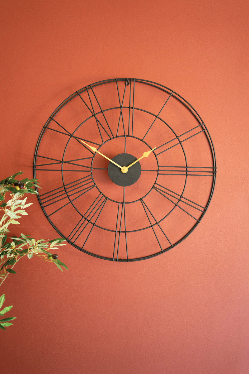 Large Painted Metal Wall Clock