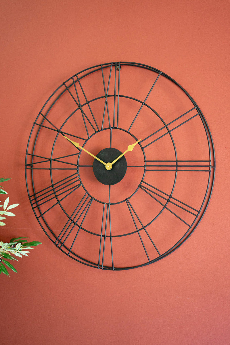 Large Painted Metal Wall Clock