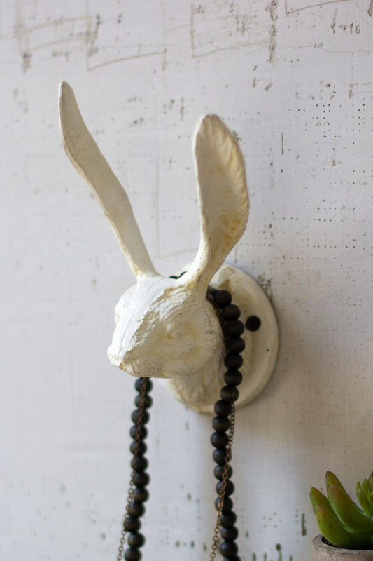 CAST IRON RABBIT WALL HOOK (2 Color Options)