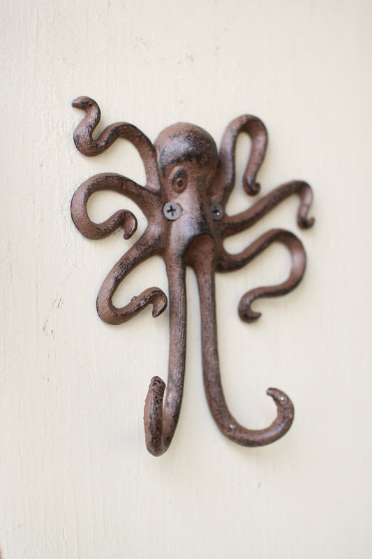 CAST IRON OCTOPUS WALL HOOK