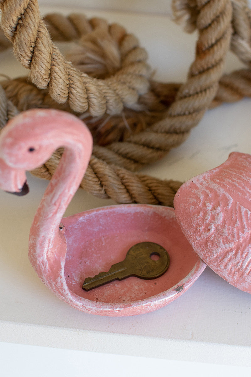 CAST IRON FLAMINGO HIDE-A KEY