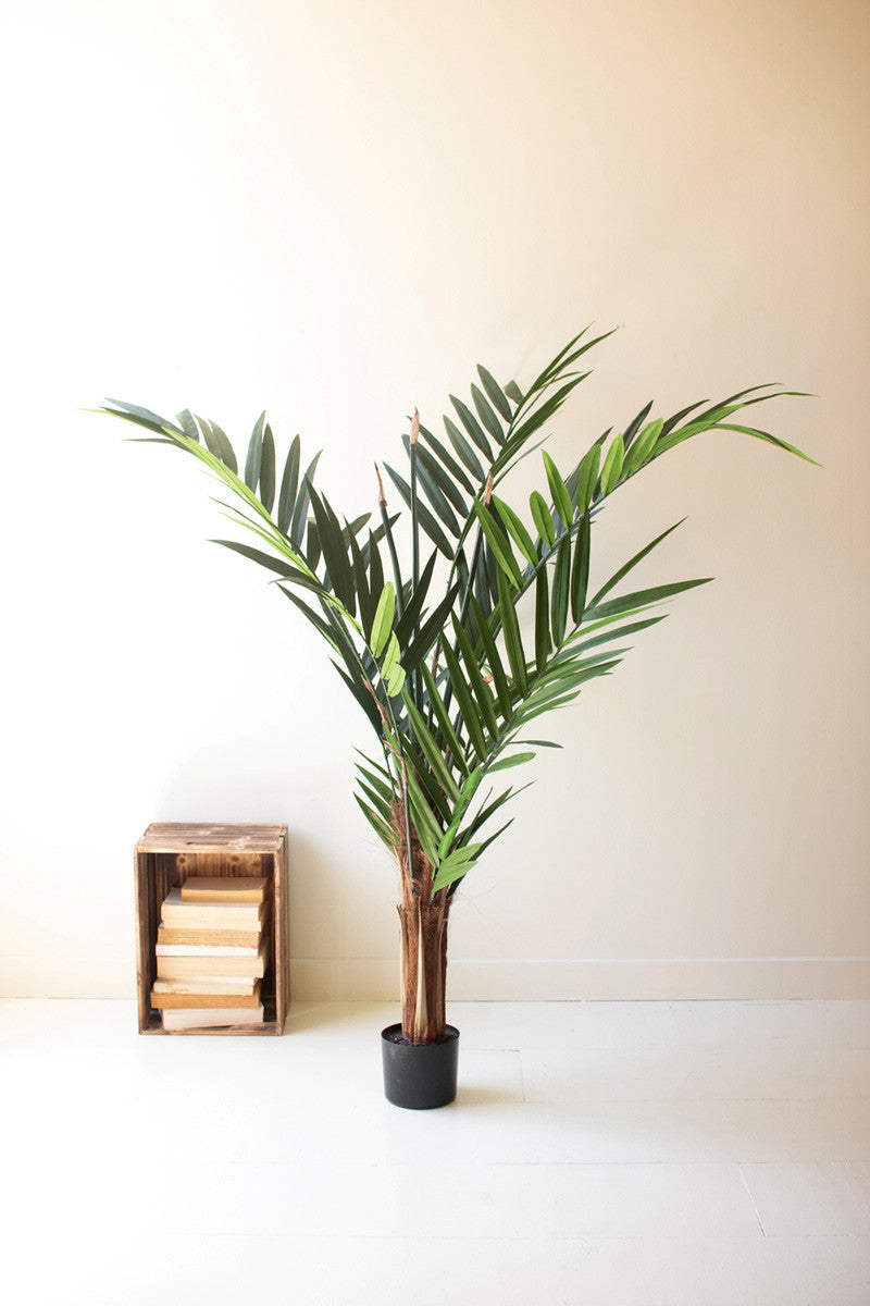 Tall Artificial Palm in a Black Plastic Pot