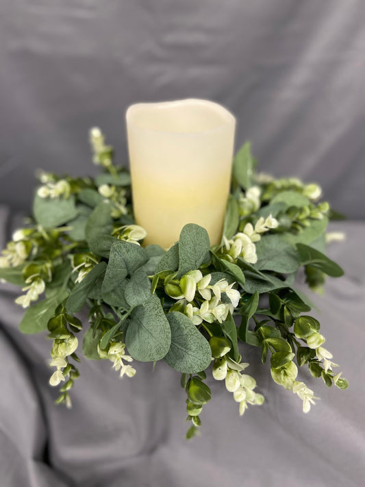 Mixed Greens Candle Wreath