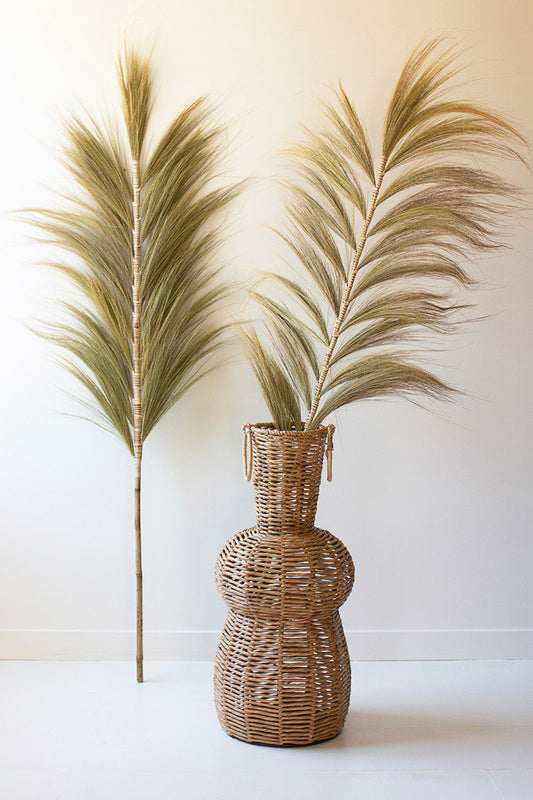 Decorative Palm Fans with Bamboo Stems