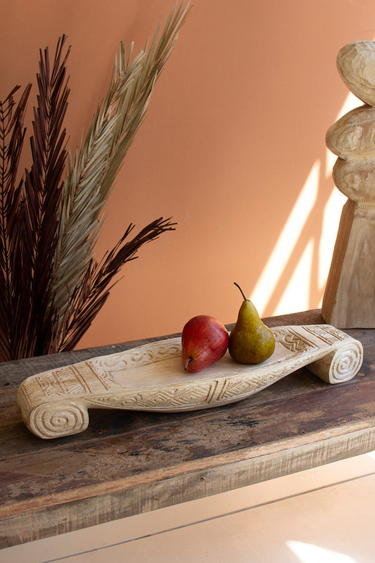 Carved Wooden Primitive Boat Vessel