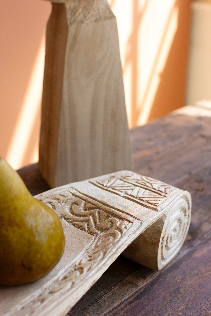 Carved Wooden Primitive Boat Vessel