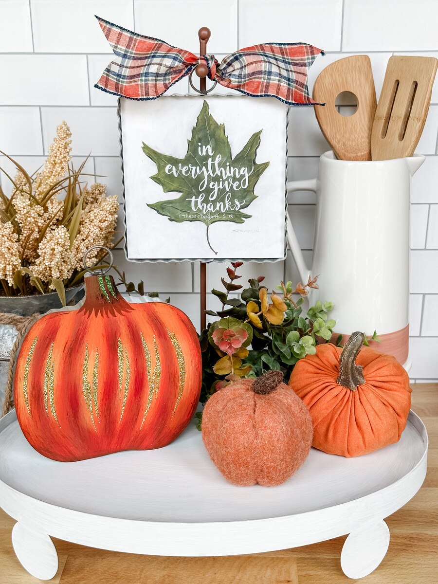 Mini "Give Thank" Leaf Print