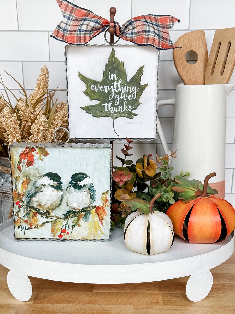 Mini Autumn Chickadees Print