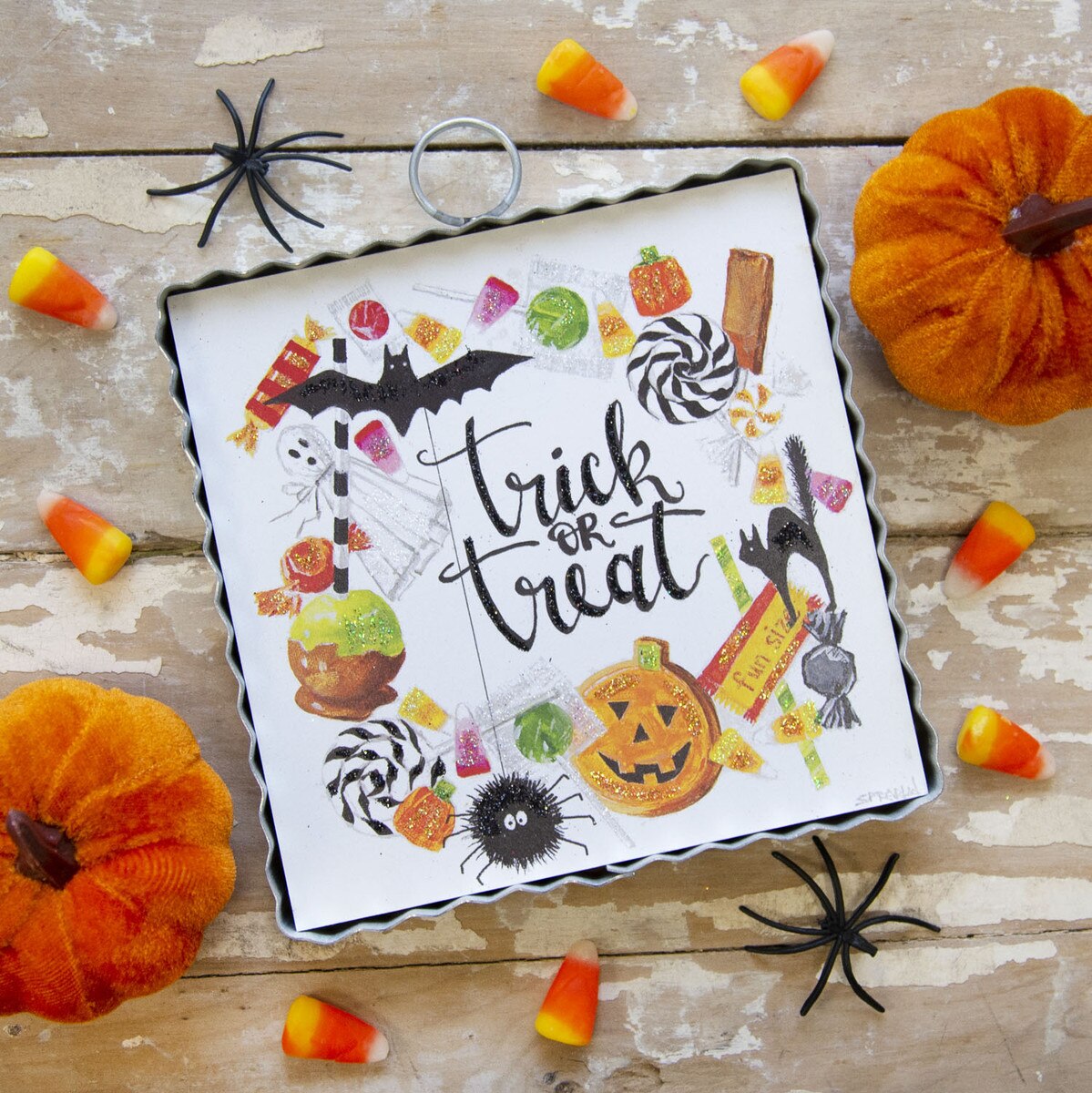 Mini Trick or Treat Wreath Print