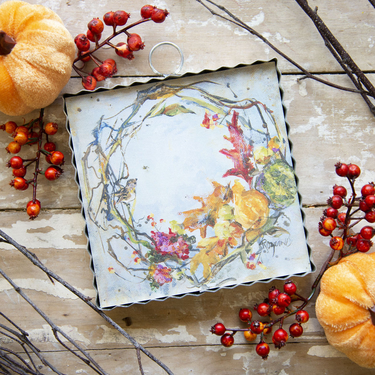 Mini Gourd Wreath Print