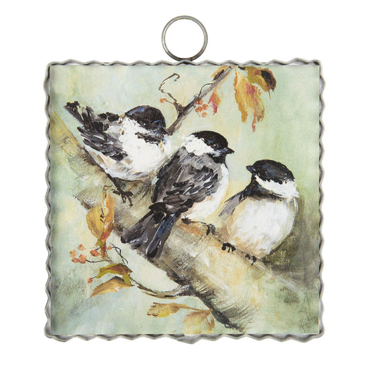 Mini Chickadees Times Three Print