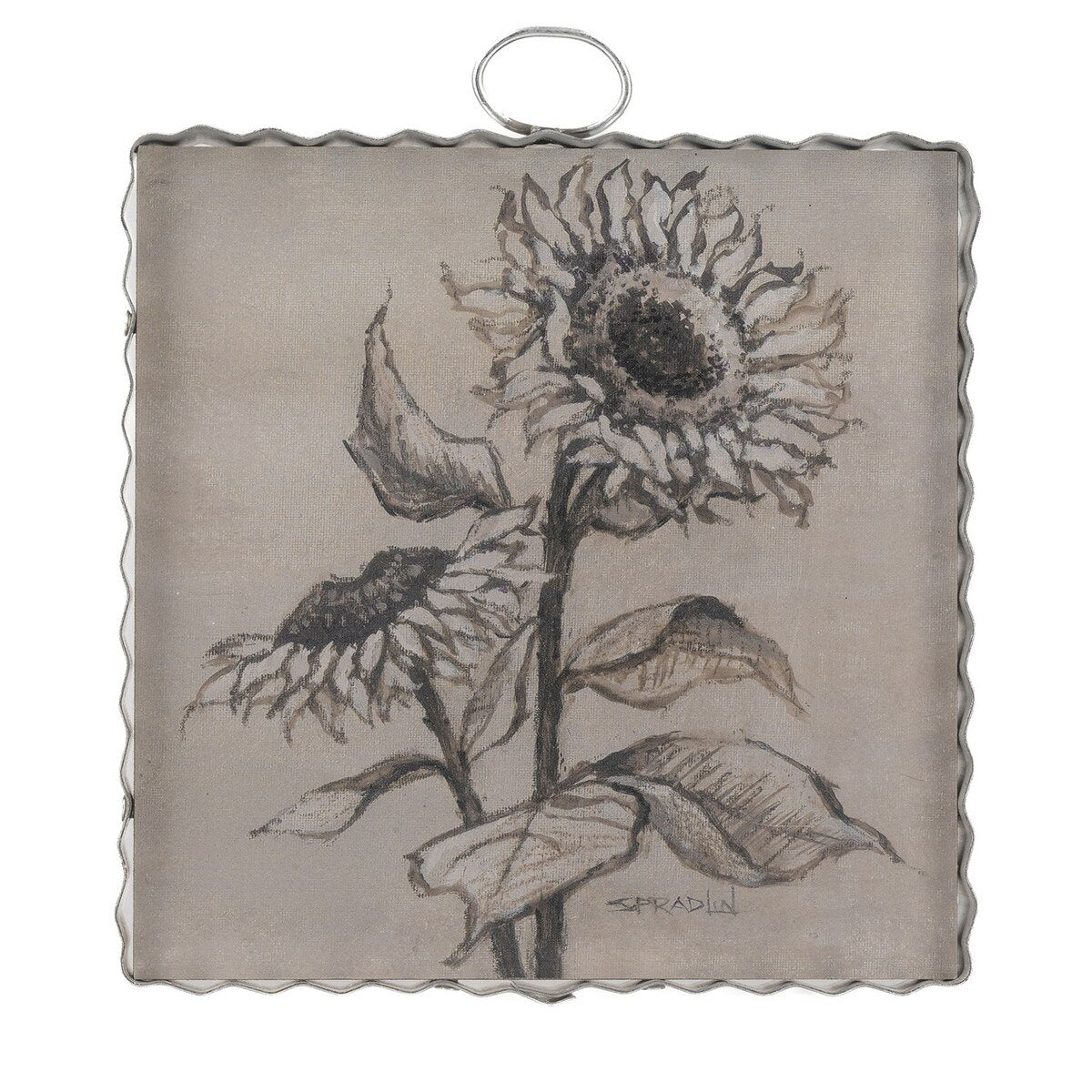 Mini Sepia Sunflowers Print