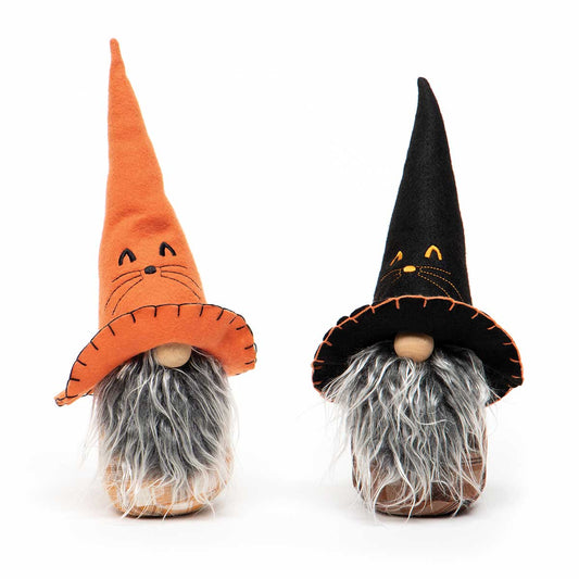 BINX HALLOWEEN GNOME ORANGE/BLACK WITH EMBROIDERED CAT