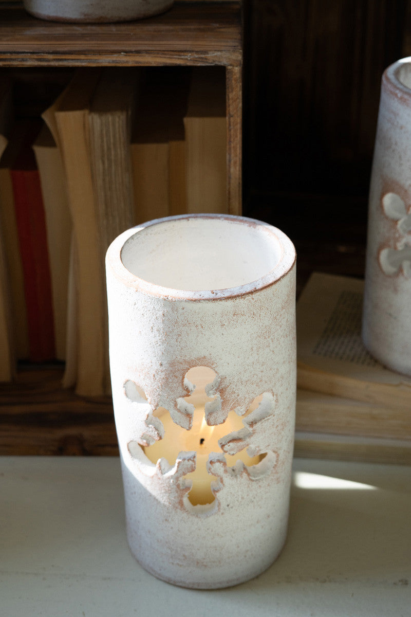 White Clay Snowflake Luminary