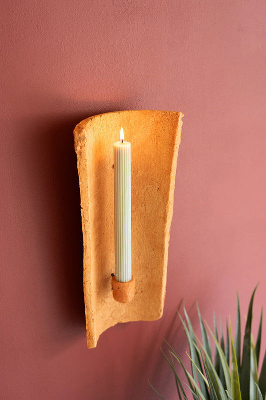 Clay Roof Tile Taper Candle Sconce