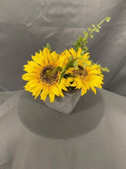 Faux 4.25" Sunflower in Pot