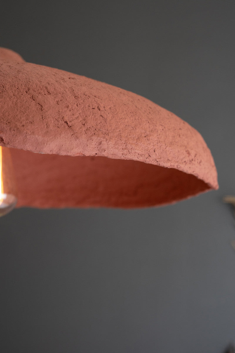 Rust Dome Paper Mache Pendant Light