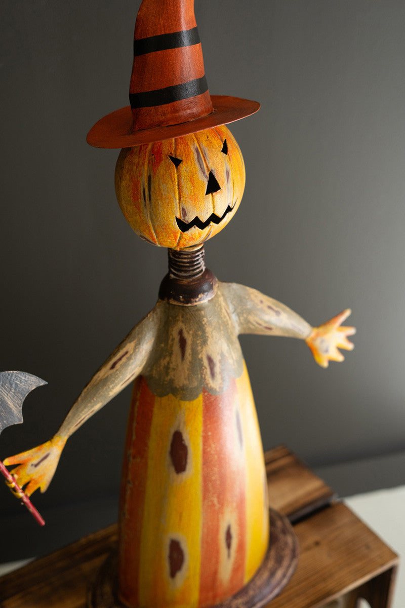 Hand-Painted Halloween Man with Black Bat