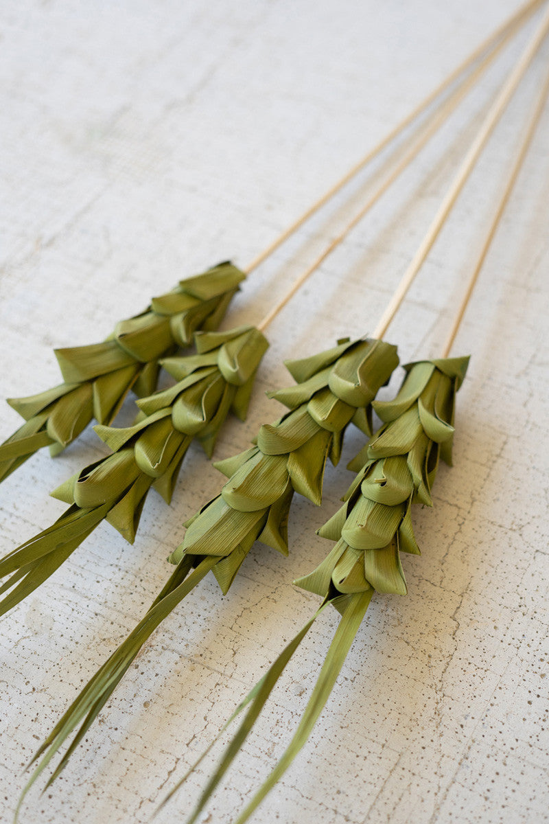 Bundle of 4 Faux Dried Green Pineapple on a Stem