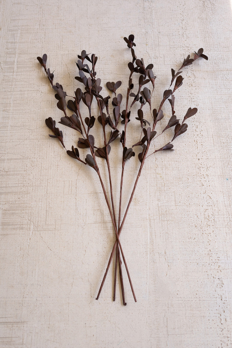 Bundle of 4 Faux Dried Brown Rud Sticks on a Stem