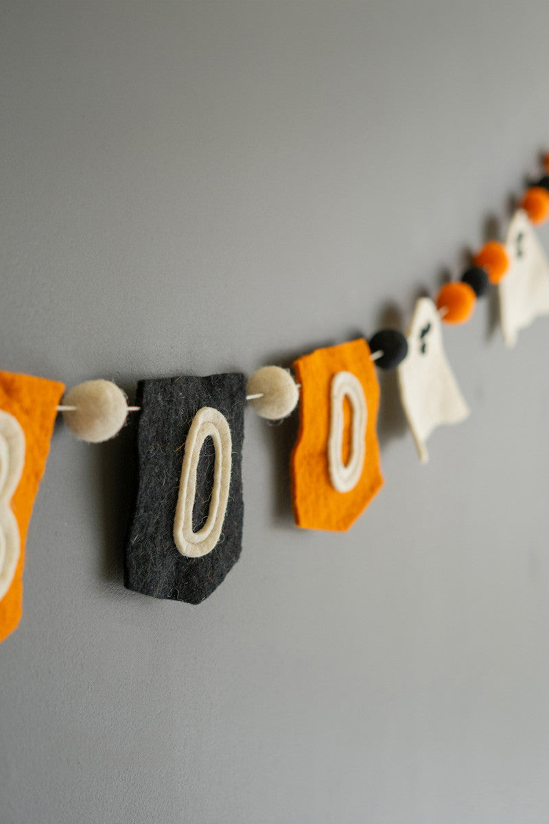 Felt Halloween Boo Garland