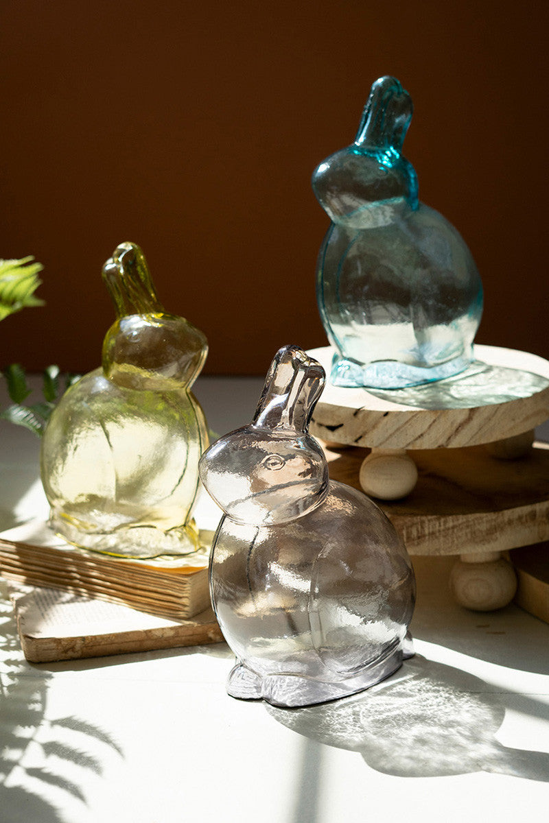 Set of 3 Glass Rabbits