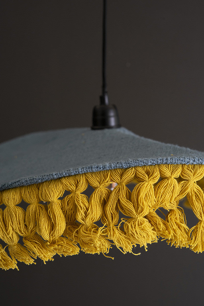 Cotton Pendant Light with Fringe (Three Color Options)