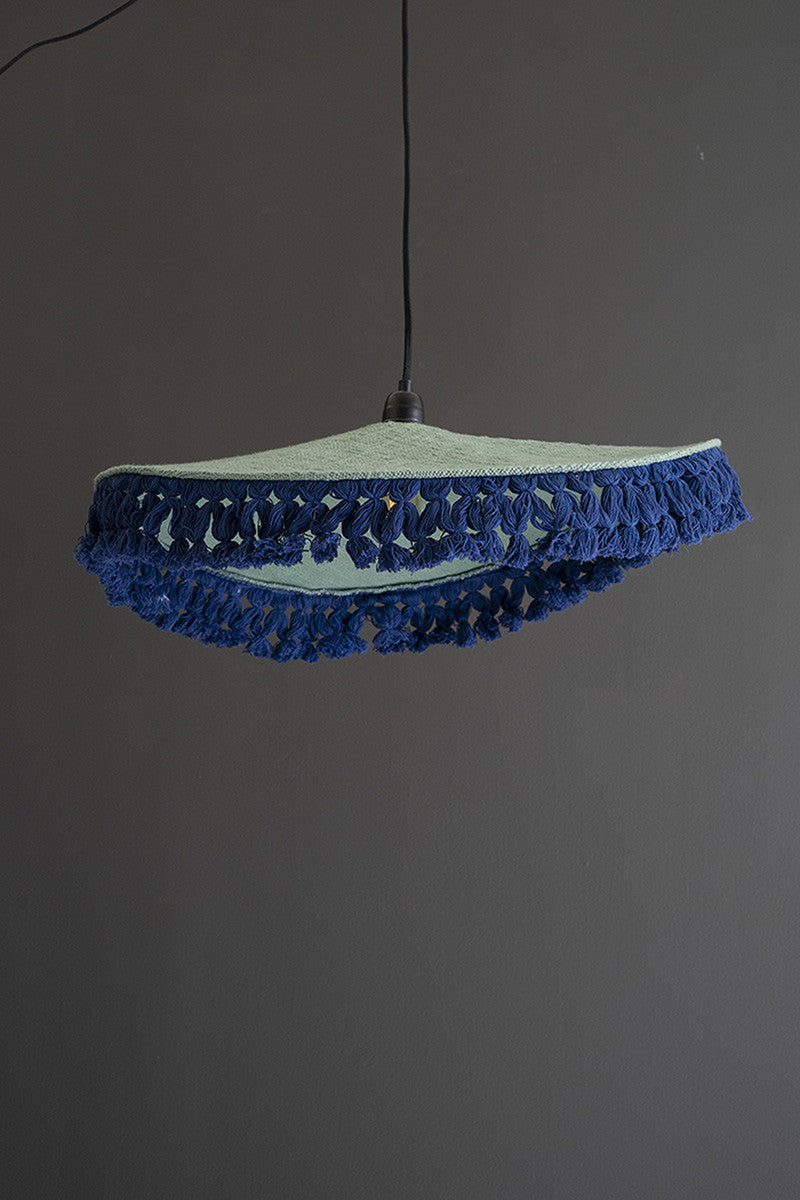 Cotton Pendant Light with Fringe (Three Color Options)