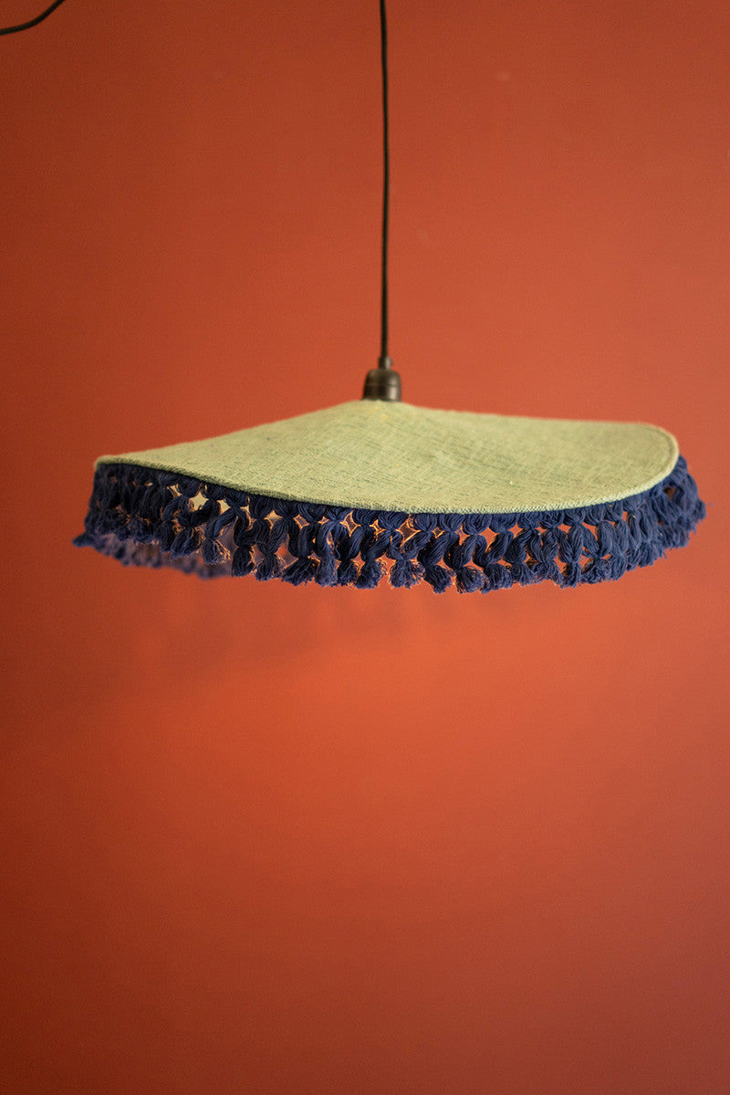 Cotton Pendant Light with Fringe (Three Color Options)