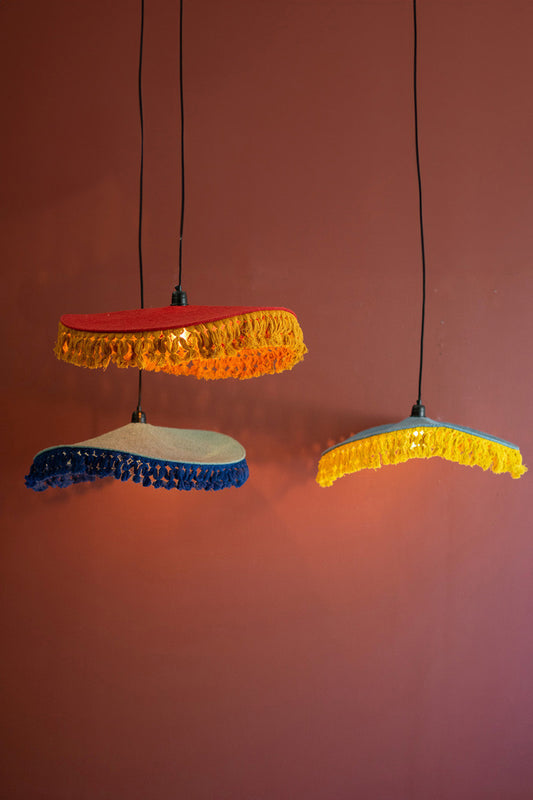 Cotton Pendant Light with Fringe (Three Color Options)