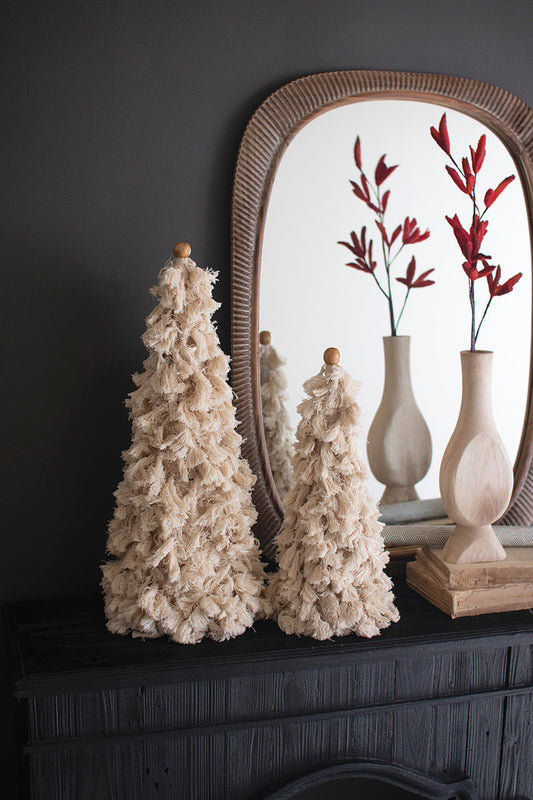 Set of 2 Cotton Tassel Christmas Trees
