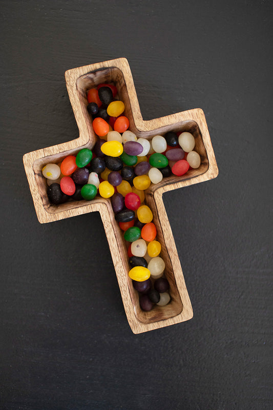 Wooden Christmas Cross Bowl