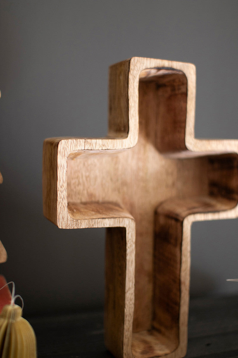 Wooden Christmas Cross Bowl